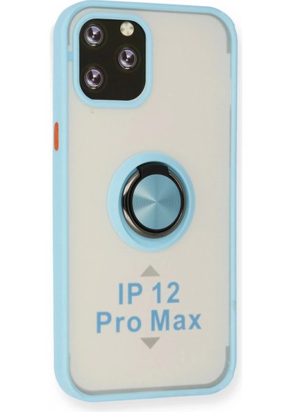 iPhone 12 Pro Max Kılıf Montreal Yüzüklü Silikon Kapak - Buz Mavi fiyatları