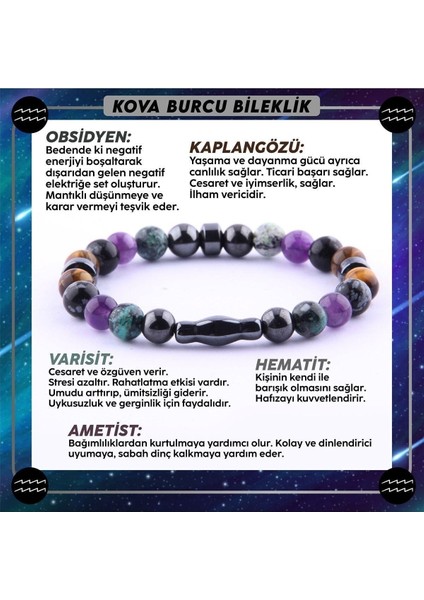 Çok Renkli Kova Burcu Bileklik, Sertifikalı, Şık ve Enerjik Takı Tasarımı fiyatları