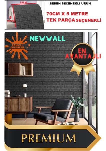 Esnek Siyah 3D Köpük Duvar Paneli, Ofis ve Salon Için Şık Dekoratif Tasarım