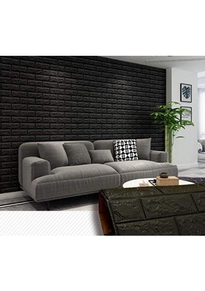 Esnek Siyah 3D Köpük Duvar Paneli, Ofis ve Salon Için Şık Dekoratif Tasarım