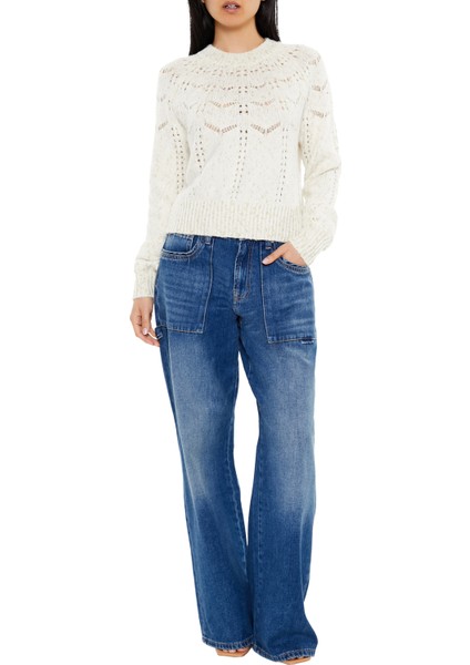 Simli Pointelle Desenli Kazak