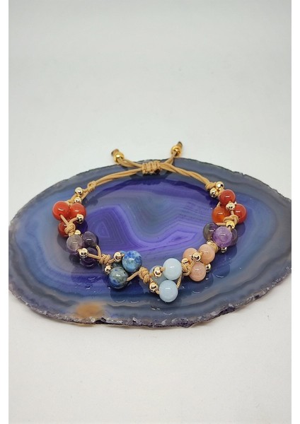 6 mm Terazi Burcu Doğaltaş Bileklik, Akik, Ametist, Ançelit, Lapis Lazuli, Güneş Taşı fiyatları