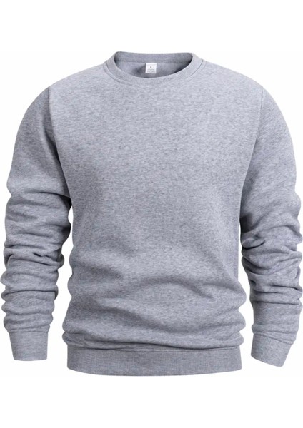 Punıx Büyük Beden Düz Baskısız Yüksek Kalite 3 Iplik Yeni Sezon Kışlık Erkek Bisiklet Yaka Sweatshırt