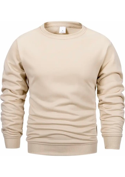 Punıx Büyük Beden Düz Baskısız Yüksek Kalite 3 Iplik Yeni Sezon Kışlık Erkek Bisiklet Yaka Sweatshırt