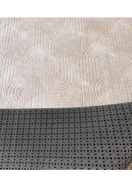 Yıkanabilir Leke Tutmaz Kaymaz Tabanlı Kesme Kabartmalı Salon Koridor Mutfak Halısı Bej
