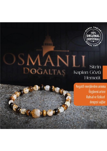 Doğal Kaplan Gözü ve Sitrin Taşlı Şık Bileklik, Enerji ve Şıklık Sunar fiyatları