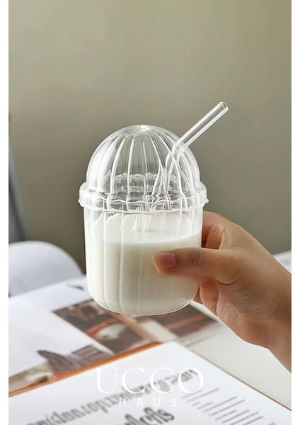 Kristal Plastik Pinterest Bardak, Cam Pipetli Kahve Limonata Meşrubat Çay Kokteyl Sunum Bardağı indirimleri