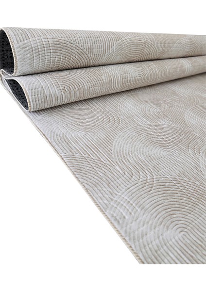 Yıkanabilir Leke Tutmaz Kaymaz Tabanlı Kesme Kabartmalı Salon Koridor Mutfak Halısı Bej fiyatları