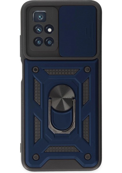 Xiaomi Redmi 10 2022 Kılıf Pars Lens Yüzüklü Silikon - Lacivert