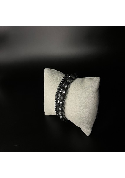 Doğal Taş Hematit 3'lü Kombin Makrome Bileklik, Şık ve Özgün Tasarım modelleri