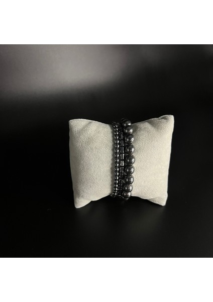 Doğal Taş Hematit 3'lü Kombin Makrome Bileklik, Şık ve Özgün Tasarım fırsatları