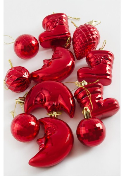 11 Adet Düz Cici Yılbaşı Ağaç Süsü