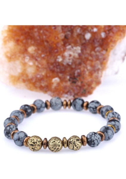 Sertifikalı Doğal Taş Bileklik, Obsidyen, Lav ve Hematit Taşlarıyla Şık Tasarım fiyatları