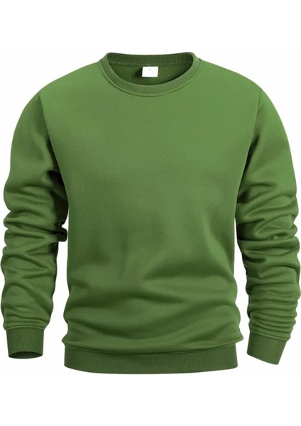 Punıx Büyük Beden Düz Baskısız Yüksek Kalite 3 Iplik Yeni Sezon Kışlık Erkek Bisiklet Yaka Sweatshırt