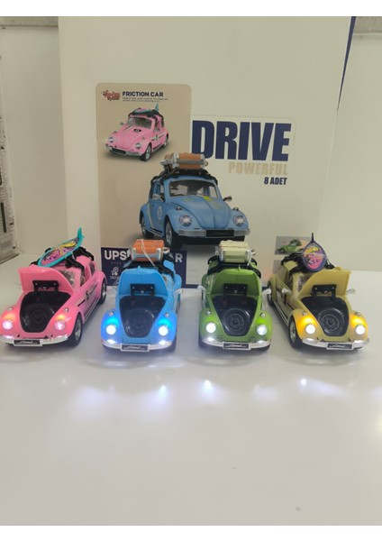 Vosvos Işıklı Müzikli Kapıları Açılır Aksesuarlı Model Araba Pil Hediyeli