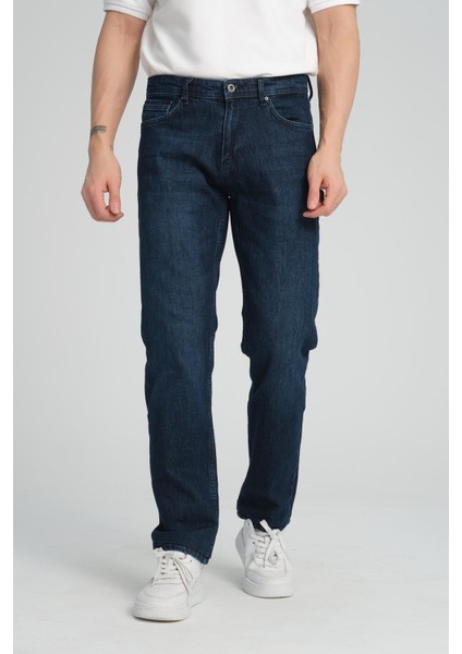 Erkek Regular Fit Düz Paça Kot Pantolon - Esnek %98 Pamuk %2 Likra Jean fiyatları