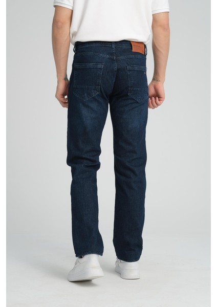 Erkek Regular Fit Düz Paça Kot Pantolon - Esnek %98 Pamuk %2 Likra Jean fırsatları