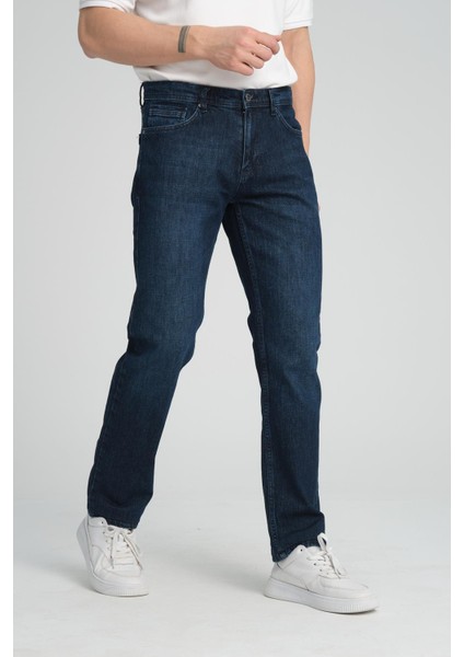 Erkek Regular Fit Düz Paça Kot Pantolon - Esnek %98 Pamuk %2 Likra Jean indirimleri