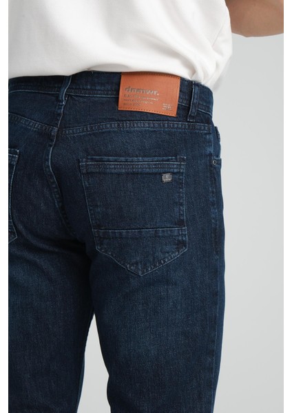 Erkek Regular Fit Düz Paça Kot Pantolon - Esnek %98 Pamuk %2 Likra Jean