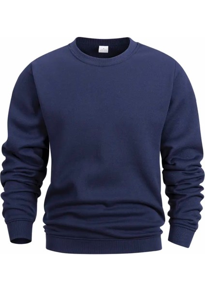 Punıx Büyük Beden Düz Baskısız Yüksek Kalite 3 Iplik Yeni Sezon Kışlık Erkek Bisiklet Yaka Sweatshırt