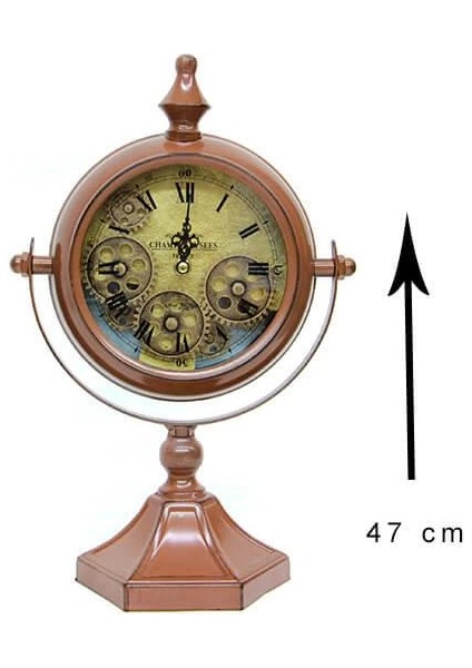 Masaüstü Mat Kahve Çarklı Saat Roma Rakamlı Köstek Modeli fiyatları