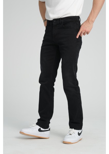 Erkek Regular Fit Düz Paça Kot Pantolon - Esnek %98 Pamuk %2 Likra Jean indirimleri