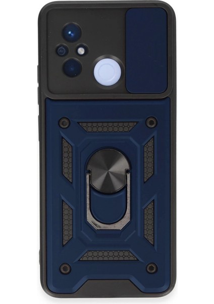 Xiaomi Redmi 12C Kılıf Pars Lens Yüzüklü Silikon - Lacivert