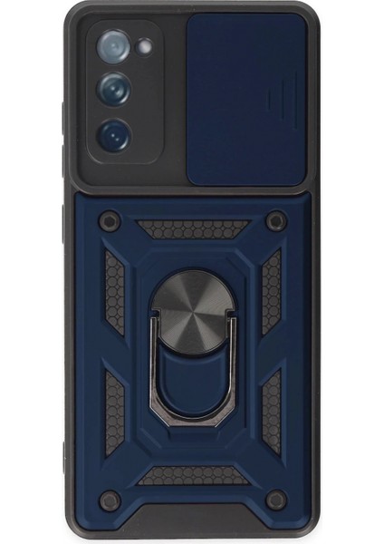 Samsung Galaxy S20 Fe Kılıf Pars Lens Yüzüklü Silikon - Lacivert