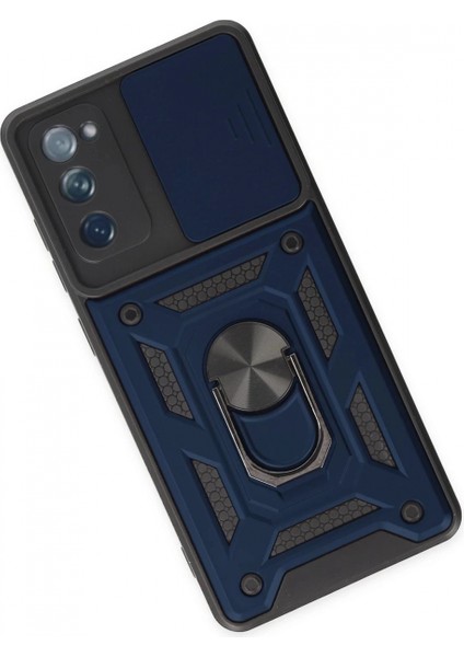 Samsung Galaxy S20 Fe Kılıf Pars Lens Yüzüklü Silikon - Lacivert modelleri