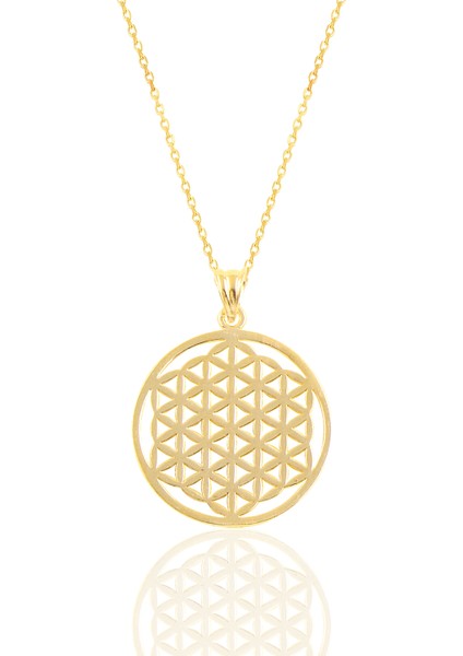 Gösterişli Yaldızlı Yaşam Çiçeği Kolye, Zarif ve Parlak Takı Seçeneği