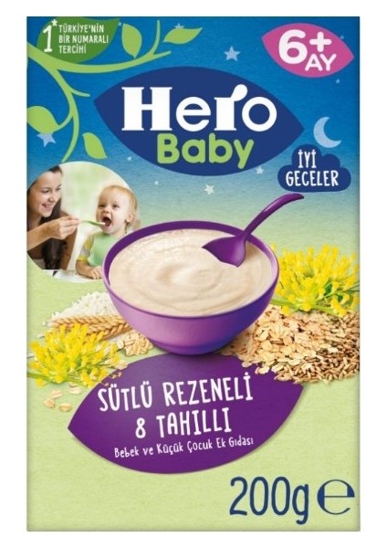 Hero Baby Sütlü 8 Tahıllı Rezeneli 200 gr