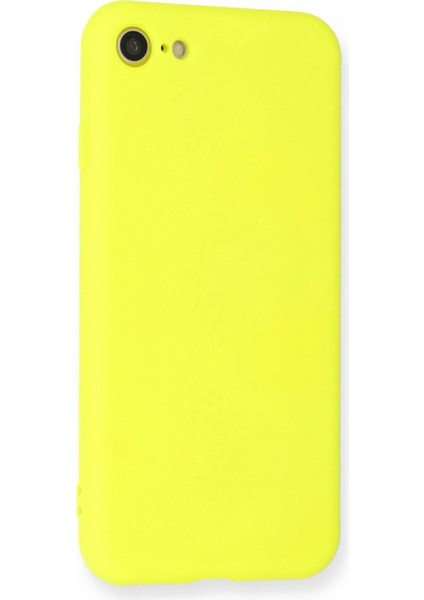 iPhone 7 Kılıf Nano Içi Kadife Silikon - Sarı modelleri