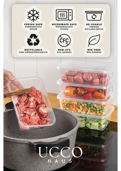 250 Adet 750 ml Ekonomik Buzdolabı Dondurucu Erzak Sızdırmaz Saklama Kabı Seti Buzluk Organizer