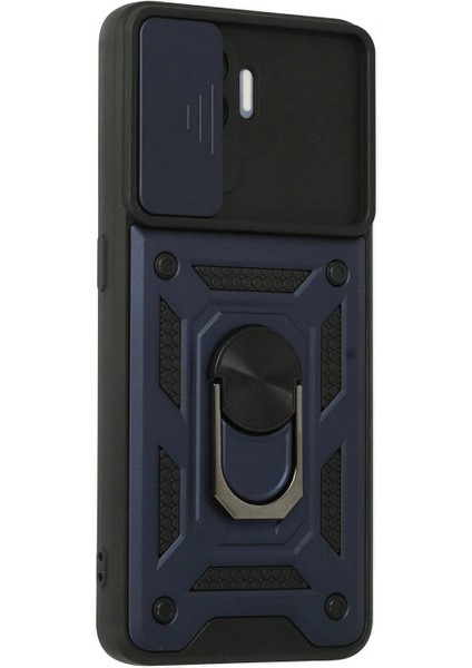 Oppo Reno 5 Lite Kılıf Pars Lens Yüzüklü Silikon - Lacivert modelleri