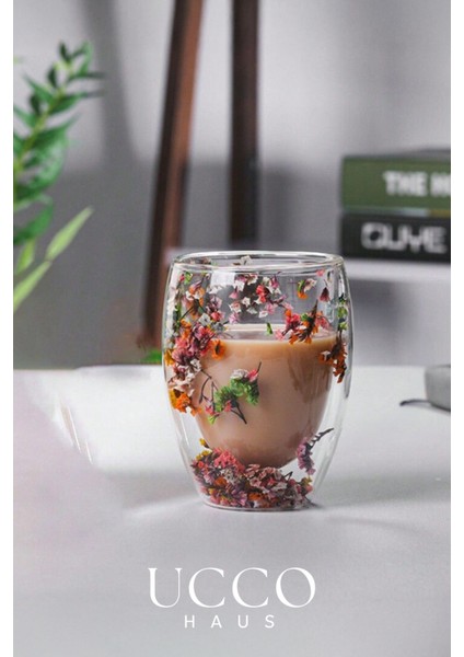 Çift Cidarlı 350 ml Çiçekli Borosilikat Cam Bardak – Isıya Dayanıklı Şık Kahve Su Meşrubat Limonata fiyatları