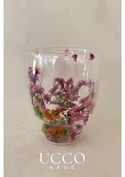 Çift Cidarlı 350 ml Çiçekli Borosilikat Cam Bardak – Isıya Dayanıklı Şık Kahve Su Meşrubat Limonata indirimleri