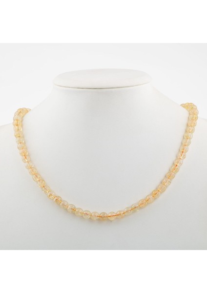 6 mm Sitrin Doğal Taş Dizi Kolye, Şık ve Parlak Takı Seçeneği fiyatları