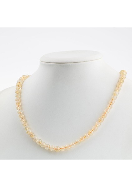 6 mm Sitrin Doğal Taş Dizi Kolye, Şık ve Parlak Takı Seçeneği modelleri