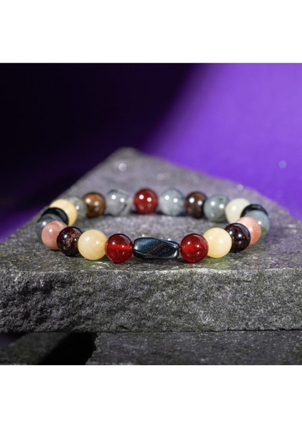 Renkli Doğal Taş 8mm Hematit Bileklik, Şık ve Enerji Dolu Tasarım fiyatları