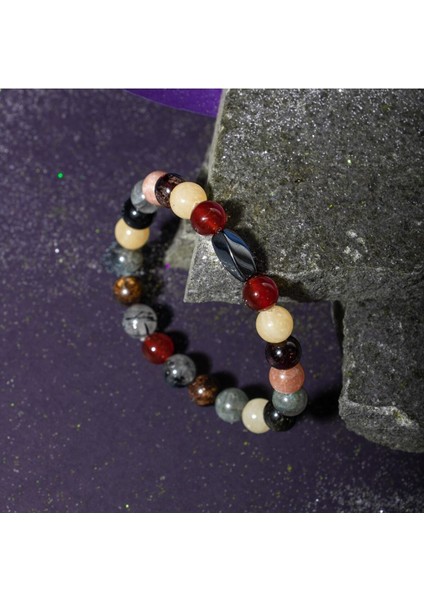 Renkli Doğal Taş 8mm Hematit Bileklik, Şık ve Enerji Dolu Tasarım indirimleri