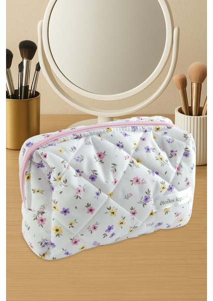 Çiçek Desenli Makyaj Çantası modelleri