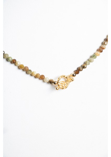 Çok Renkli Tsavorit Lal Altın Kaplama Gümüş Doğal Taş Kolye indirimleri