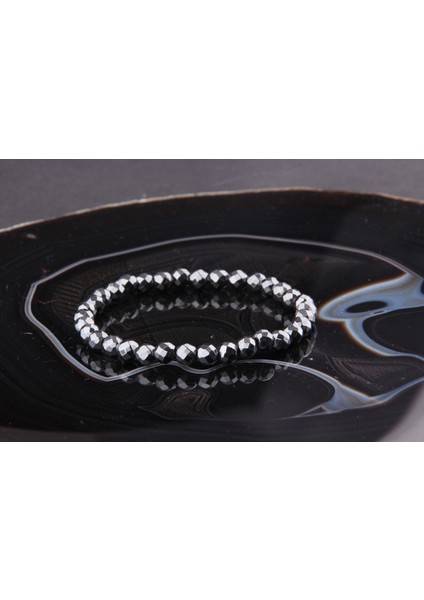 Fasetli Hematit Doğal Taş Bileklik, 6 Mm, Şık ve Enerji Dolu Takı fiyatları