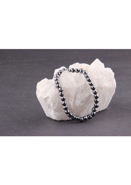 Fasetli Hematit Doğal Taş Bileklik, 6 Mm, Şık ve Enerji Dolu Takı indirimleri