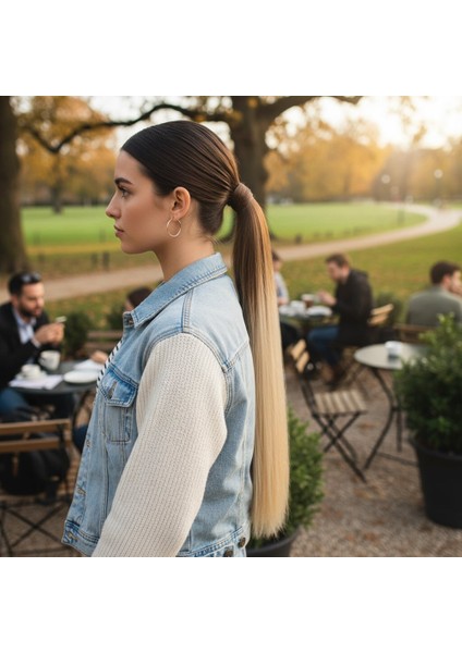 Fiber Sentetik Sihirli At Kuyruğu / Açık Kumral / Platin Ombreli