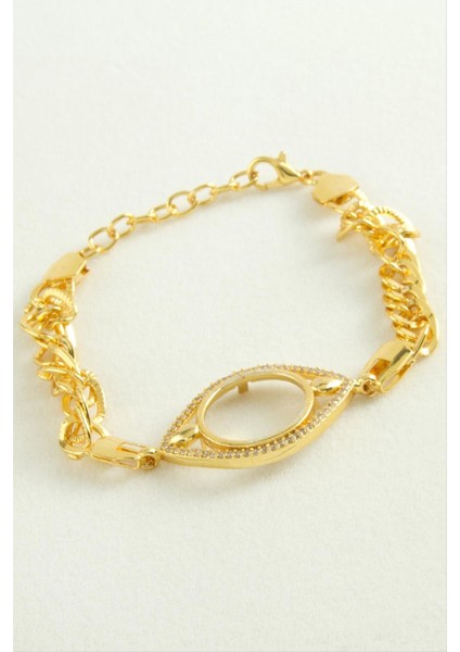 Çeyrek Altın Koyulabilir Taşlı Bileklik