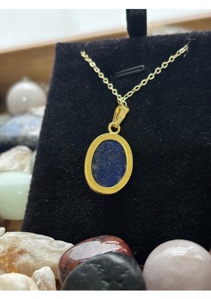 Lapis Lazuli Taşı Kolye, Sertifikalı, Üst Kalite, Altın Kaplama, Şık ve Zarif Tasarım indirimleri