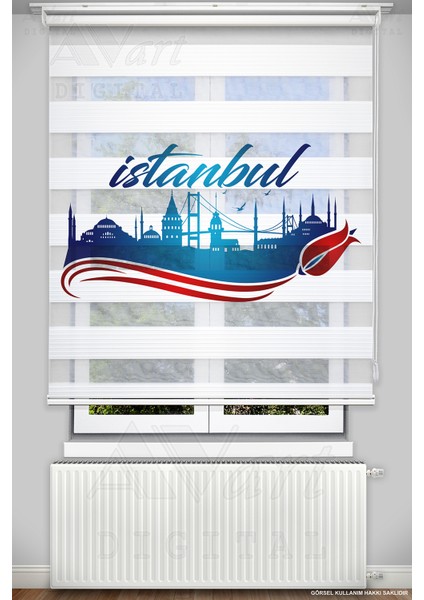 Istanbul Baskılı Zebra Stor Perde - Dijital Baskılı Zebra Perde