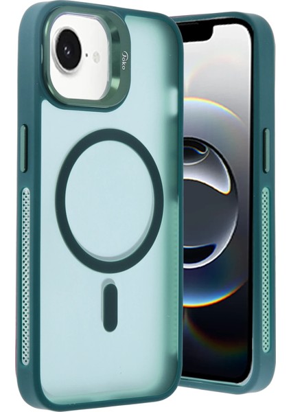Ds-Derin Joko Iphone 16E Flet Lens Magsafe Kapak - Koyu Yeşil
