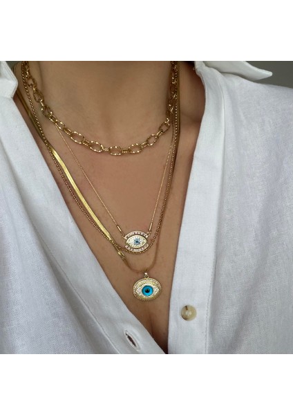 Çelik Çoklu Kolye Seti